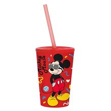 Herevin Gözlüklü Mickey Mouse 340 ml Pipetli Bardak - Erkek Çocuk - Kırmızı