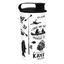 Herevin 470 ml Kayak Club Kapaklı Plastik Bardak - Siyah/Beyaz