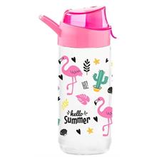 Herevin 500 ml Hello Summer Flamingo Baskılı Pembe Cam Matara