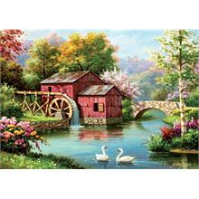 Art Kırmızı Eski Değirmen Puzzle - 1000 Parça