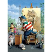 Art Puzzle 500 Parça Ressam Kedi Puzzle