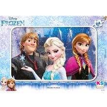 KS Games 24 Parça Frozen Çerçeveli  Çocuk Puzzle