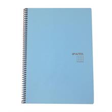 Pastel Mavi Spiralli 80 Yaprak Kareli A4 Defter - Plastik Kapak - Keskin Color