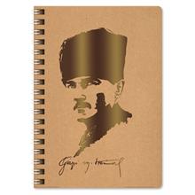 Keskin Kalpaklı Atatürk 100 Yaprak Kareli Spiralli Defter - 16,5 x 22,5 cm