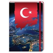 Uzaydan Türkiye 96 Yaprak 17x24 cm Not Defteri - Çizgili - Lastikli