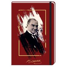 Keskin Color 17x24 cm Atatürk Defter -  96 Yaprak Çizgili Lastikli - Bordo