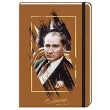 Keskin Color 17x24 cm Atatürk Defter -  96 Yaprak Çizgisiz Lastikli - Kahverengi