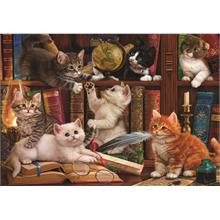 Anatolian 500 Parça Kediler ve Kitaplar Puzzle - 48x33 cm