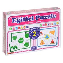 DıyToy Renkler ve Şekiller Eğitici Çark Puzzle 60 Parça