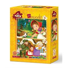 Art Puzzle Kırmızı Pelerinli Kız 2 li 12+24 Parça Yapboz