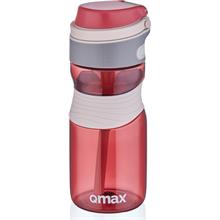 Qmax Deck 450 ml Pembe Tritan Kırılmaz Matara - Silikon Pipetli - Çocuk, Genç, Yetişkin