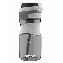 Qmax Deck 450 ml Gri Tritan Kırılmaz Matara - Silikon Pipetli - Çocuk, Genç, Yetişkin