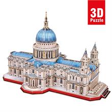 CubicFun 643 Parça Aziz Paul Katedrali  (Büyük boy ve iç görünümlü) 3D Puzzle/Maket