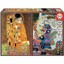Educa 2x1000 Parça Gustav Klimt Bakire ve Öpücük Puzzle