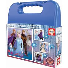 Educa 12+16+20+25 Parça Frozen Puzzle - Taşıma Çantalı