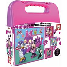 Educa 12+16+20+25 Parça Minnie Mouse Puzzle - Taşıma Çantalı