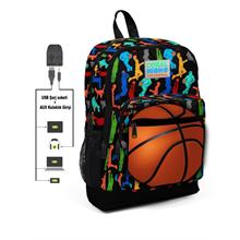 Coral High Kids Dört Gözlü Erkek Çocuk İlkokul Çantası - Basketbolcu- USB+AUX Soketli