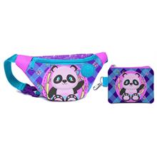 Coral High Panda Baskılı Bel Çantası Seti - Pembe/Mor