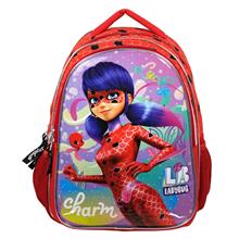 Miraculous LadyBug Baskılı Kırmızı-Mor Günlük ve Okul Sırt Çantası