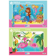 BlueFocus 30 Parça Kız Çocuk Frame/Çerçeveli Puzzle Seti