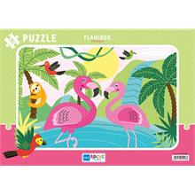 Blue Focus Flamingo 30 Parça Frame Puzzle - Kız Çocuk