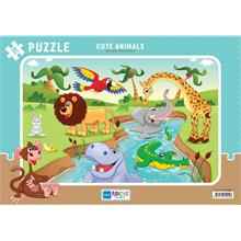 Blue Focus Sevimli Hayvanlar 30 Parça Frame Puzzle - Erkek Çocuk