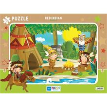 Blue Focus 72 Parça Kızılderili Kampı Büyük Frame Puzzle - Erkek Çocuk