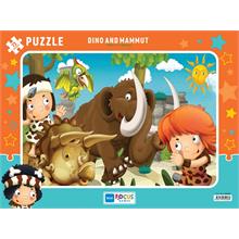 Blue Focus 72 Parça Dino ve Mamut Büyük Frame Puzzle - Erkek Çocuk