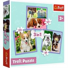 Trefl Sevimli Köpekler 3 lü 20+36+50 Parça 3 in 1 Puzzle