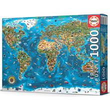 Educa 1000 Parça Dünya Harikaları Harita Puzzle