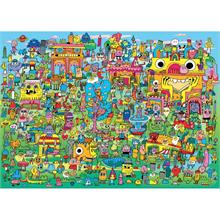 Heye 1000 Parça Doodle Village Puzzle - Jon Burgerman