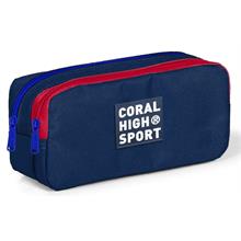 Coral High Sport İki Gözlü Lacivert Kırmızı Kalem Çantası