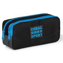 Coral High Sport İki Gözlü Siyah Gri Mavi Kalem Çantası