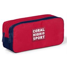 Coral High Sport Kırmızı-Lacivert Kalem Çantası - İki Gözlü
