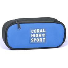 Coral High Sport Derin Mavi Gri İç Bölmeli Oval Kalem Çantası