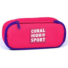 Coral High Sport Neon Mercan İç Bölmeli Oval Kalem Çantası