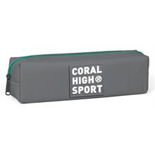Coral High Sport Tek Bölmeli Gri Yeşil Fermuar Kalemlik