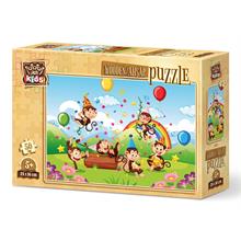 Art Kids Maymunlar Partisi 50 Parça Ahşap Puzzle