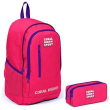 Coral High Sport Neon Mercan Okul Çantası ve Kalemlik Seti - Ortaokul ve Lise