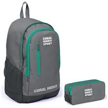 Coral High Sport Açık Gri Okul Çantası ve Kalemlik Seti - Ortaokul ve Lise