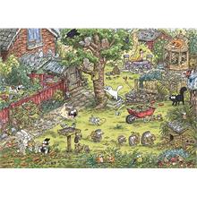 Heye 1000 Parça Bahçe Manzaraları Karikatür Puzzle - Üçgen Kutu