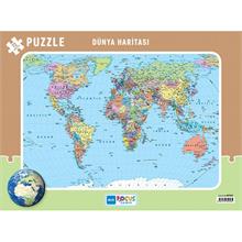 Blue Focus 72 Parça Çerçeveli Dünya Haritası Puzzle