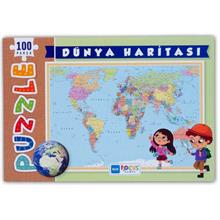 Blue Focus 100 Parça Dünya Haritası Puzzle