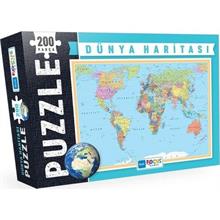 Blue Focus 200 Parça Dünya Haritası Puzzle