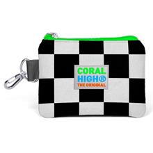Coral High Yeşil Dama Desenli Bozuk Para Çantası - Erkek Çocuk
