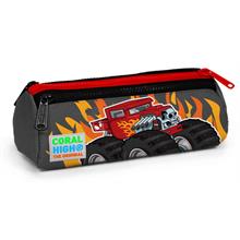 Coral High Kırmızı Monster Truck Üç Bölmeli Kalem Çantası -Erkek Çocuk