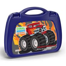Coral High Monster Truck Desenli Boyama Seti (43 Parça) - Erkek Çocuk