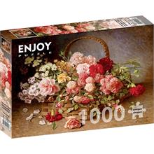 Enjoy 1000 Parça Bir Sepet Gül ve Karanfil Puzzle