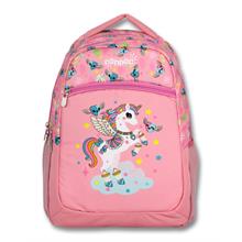 Cennec Kız Çocuk Üç Bölmeli Renkli Unicorn İlkokul ve Günlük Sırt Çantası