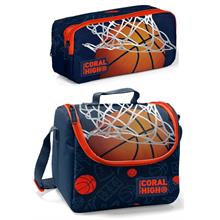 Coral High Beslenme Çantası ve Kalemlik Takım - Lacivert - Basketbol - Erkek Çocuk
